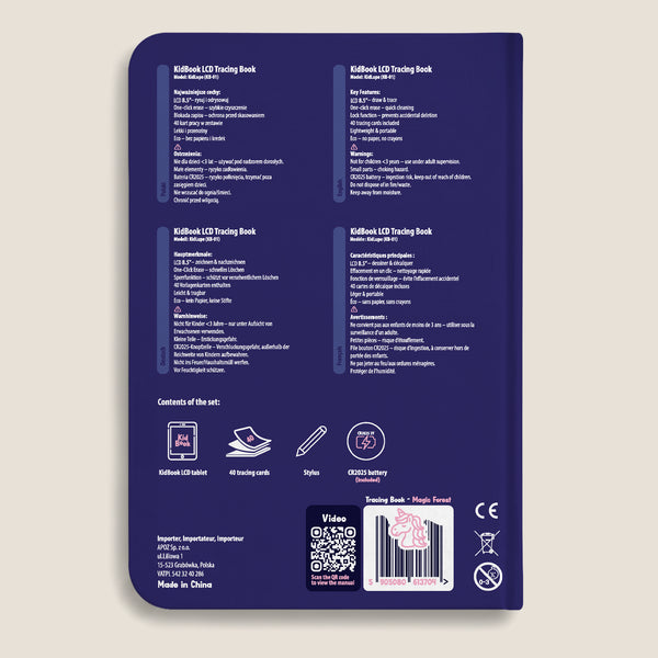 Tablet Graficzny z kartami pracy do rysowania - KidBook - Magic Forest