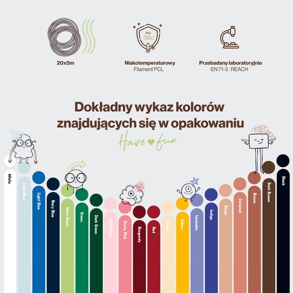 Dodatkowy Filament - 20 kolorów